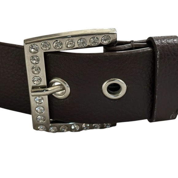 Accessories - Brown women’s Belt with Silver studs & rhinestone studded Buckle.